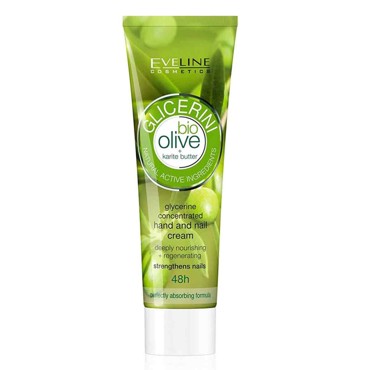 کرم مرطوب کننده دست و ناخن اولاین EVELINE مدل زیتون Bio olive حجم 100 میل