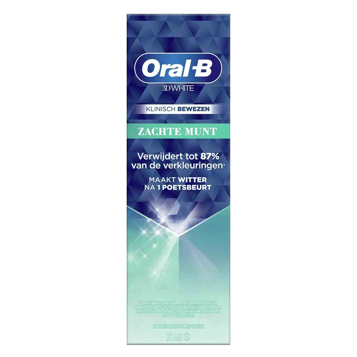 خمیر داندان اورال بی Oral-B مدل 3D WHITE حجم 75 میل