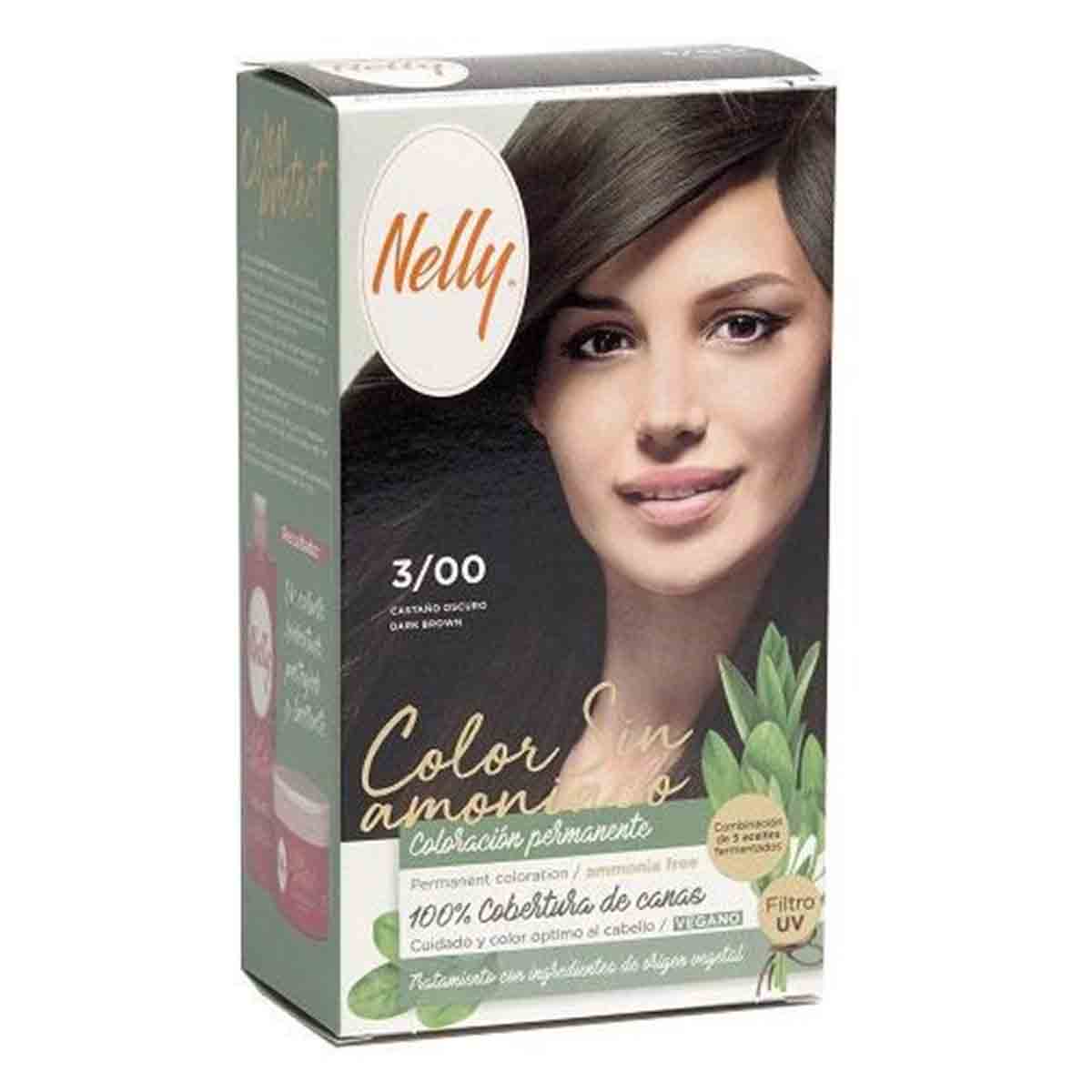 کیت رنگ مو بدون آمونیاک نلی NELLY مدل ammonia free شماره 3/00