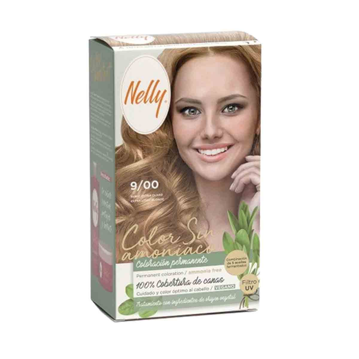 کیت رنگ مو بدون آمونیاک نلی NELLY مدل ammonia free شماره 9/00