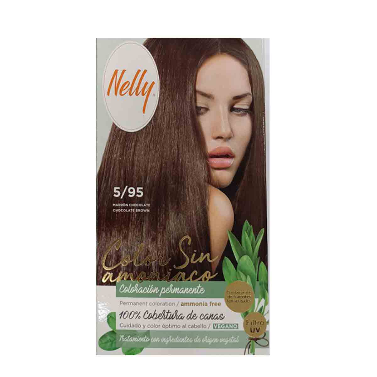 کیت رنگ مو بدون آمونیاک نلی NELLY مدل ammonia free شماره 5/95