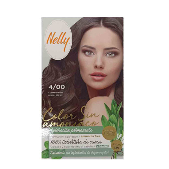 کیت رنگ مو بدون آمونیاک نلی NELLY مدل ammonia free شماره 4/00