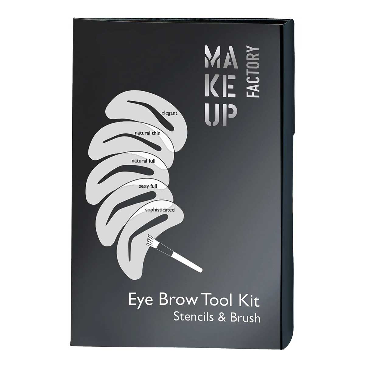 کیت شابلون ابرو میکاپ فکتوری  MAKEUP FACTORY مدلEYE BROW TOOL KIT بسته 5 عددی