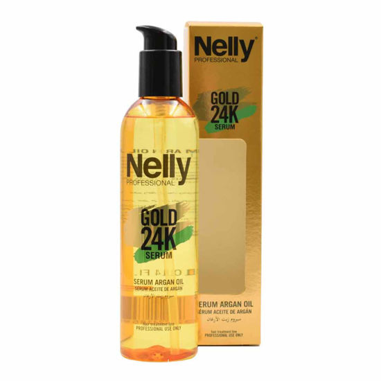 سرم مو روغن آرگان نلی پروفشنال NELLY مدل GOLD 24K SERUM حجم 300 میل