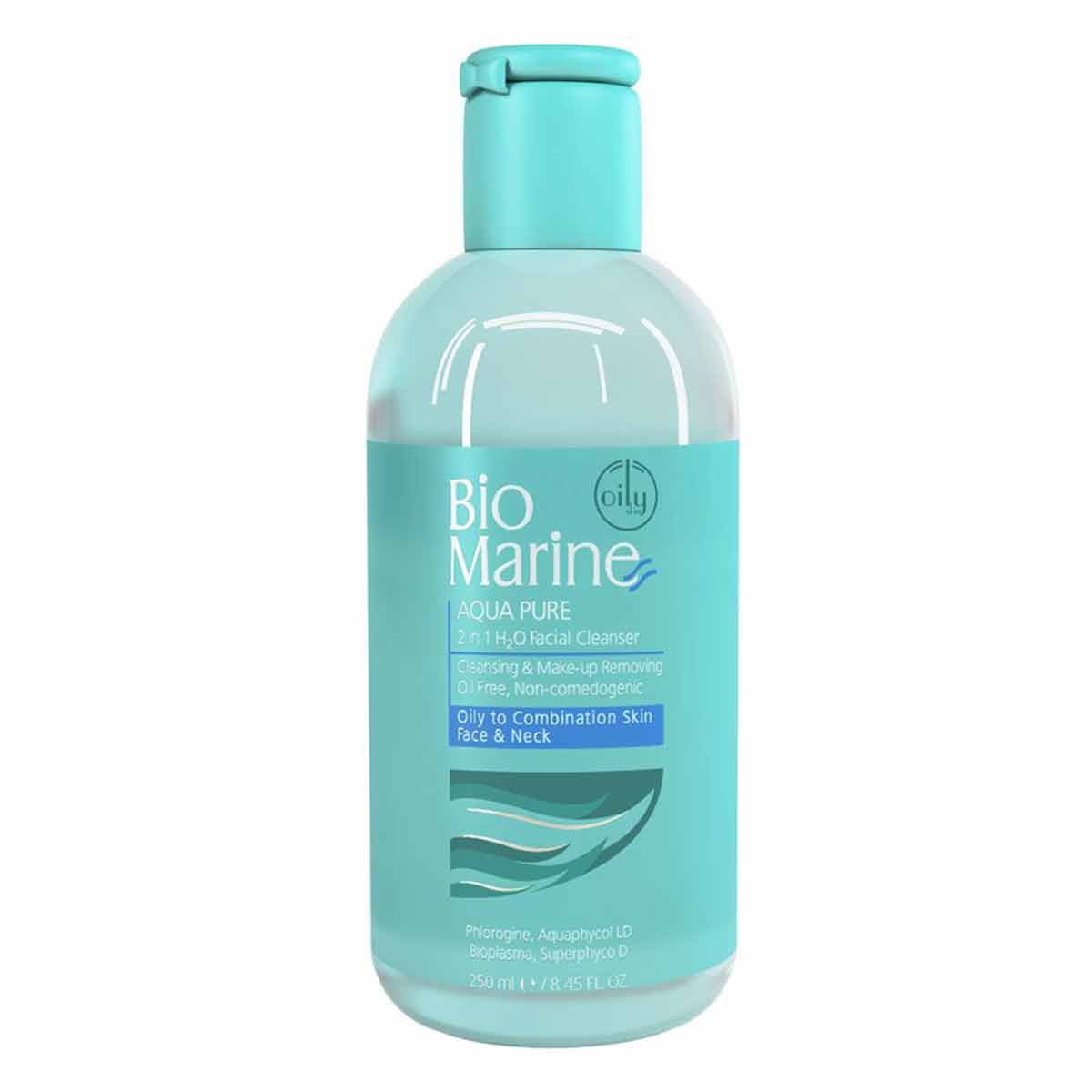 پاک کننده آرایش صورت و گردن 2 در 1 بایومارین Bio Marine مناسب پوست چرب و جوشدار حجم 250 میل